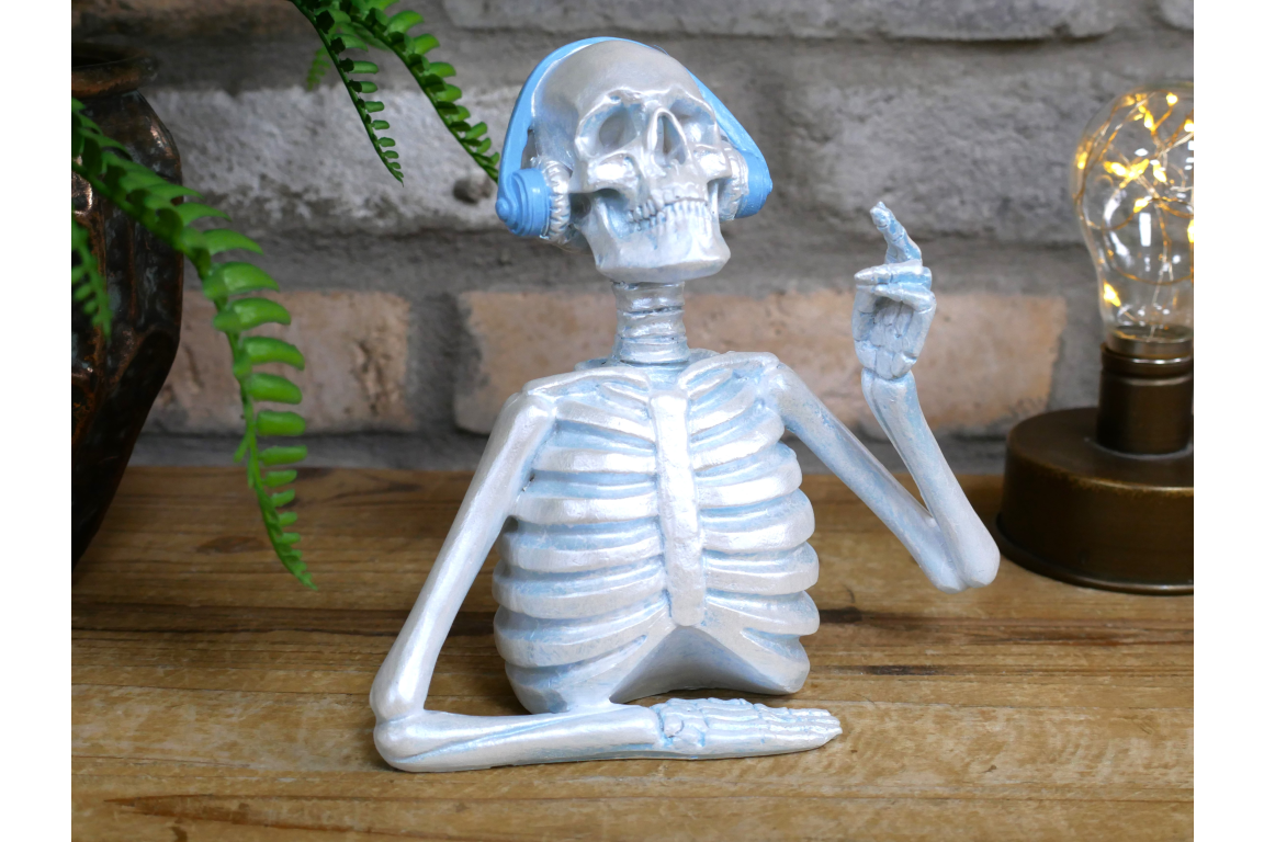 Skeleton With Headphones - (Blue)