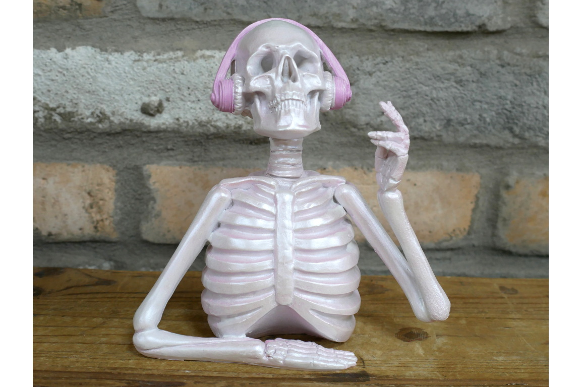 Skeleton With Headphones (Pink)
