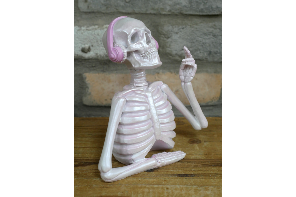 Skeleton With Headphones (Pink)