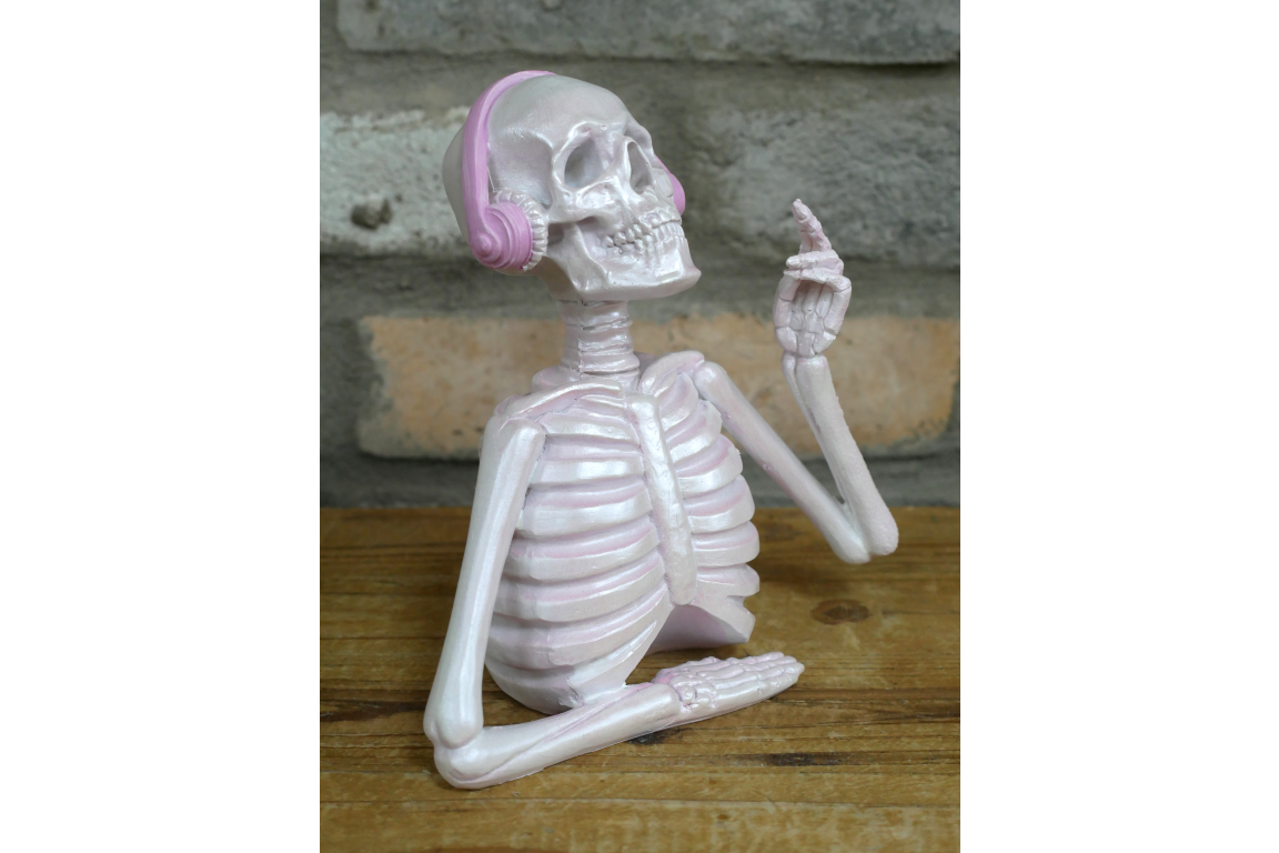 Skeleton With Headphones (Pink)