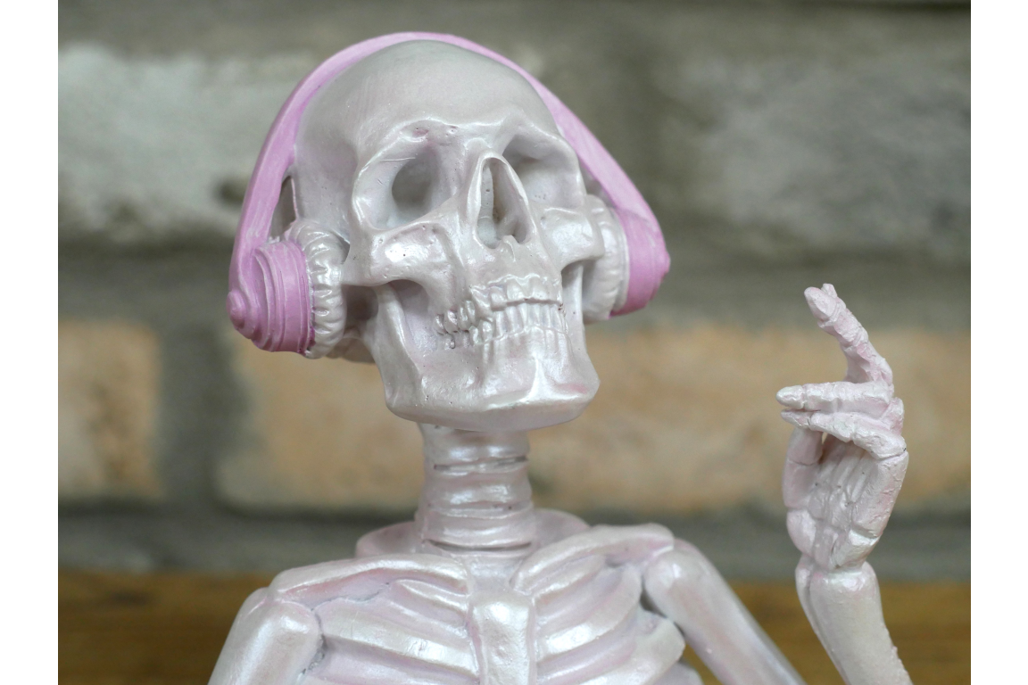 Skeleton With Headphones (Pink)