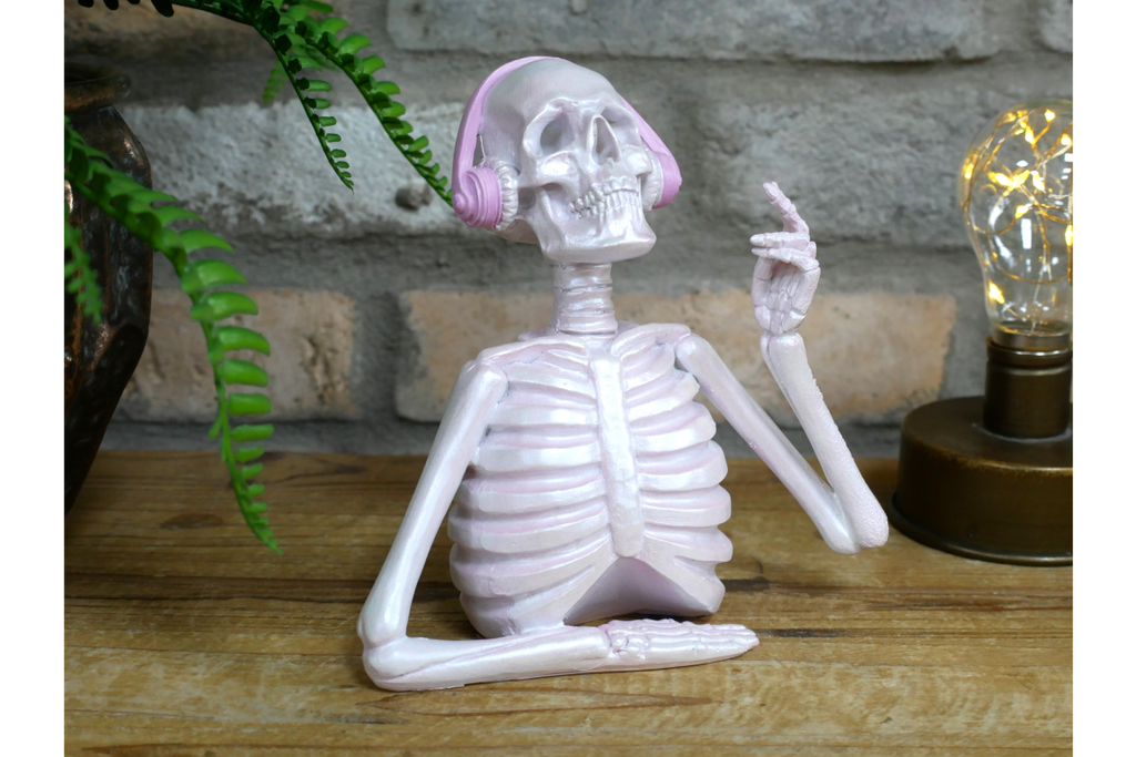 Skeleton With Headphones (Pink)