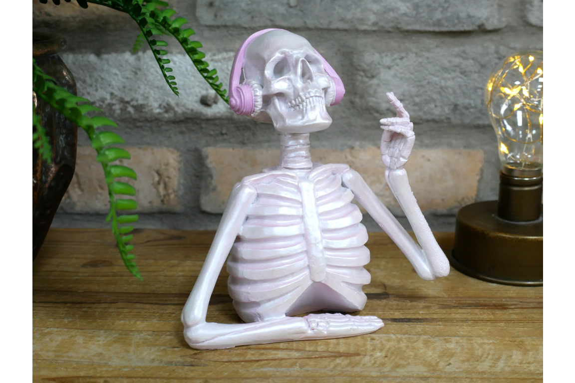 Skeleton With Headphones (Pink)