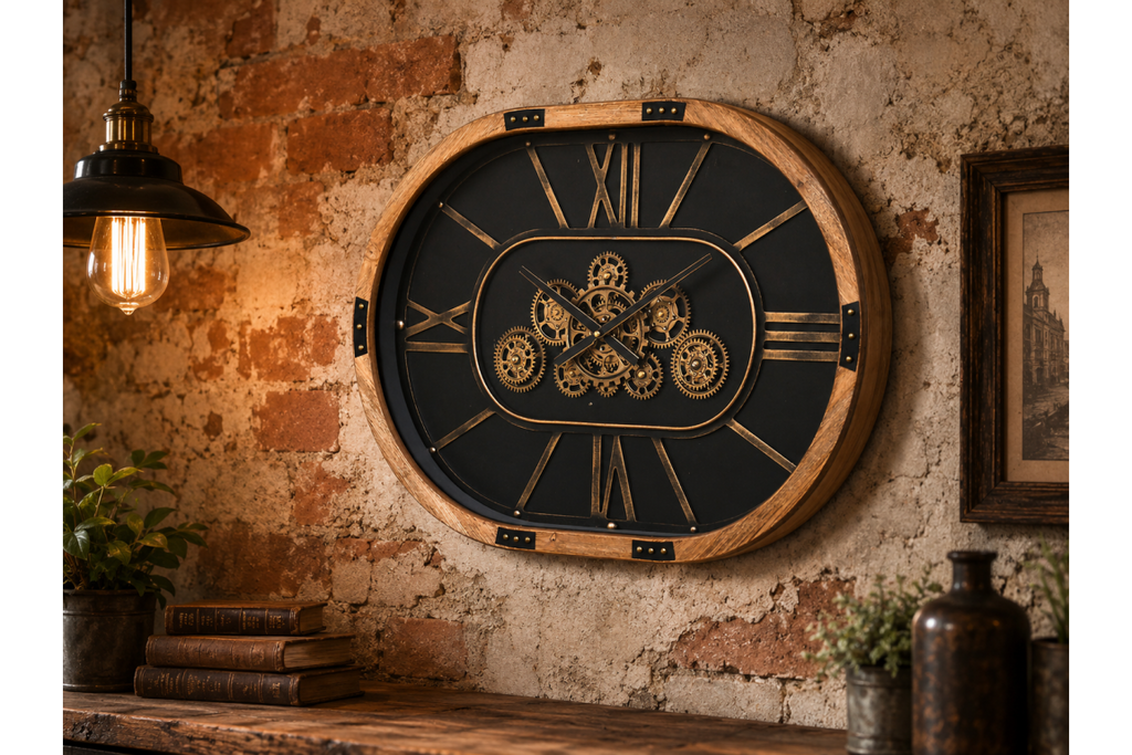 Oval Clock With Cogs