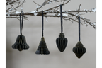 Set Of 4 Decorations (8cm) - Black