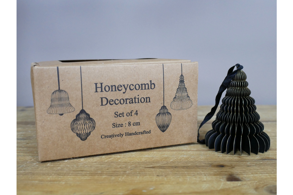 Set Of 4 Decorations (8cm) - Black