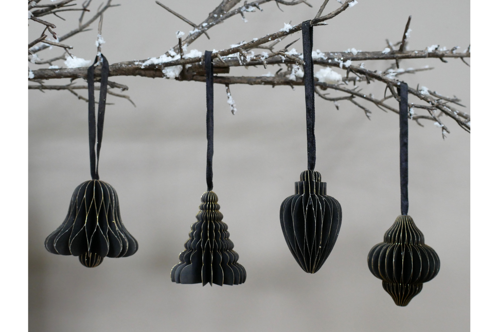 Set Of 4 Decorations (8cm) - Black