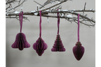 Set of 4 Decorations (8cm) - Purple
