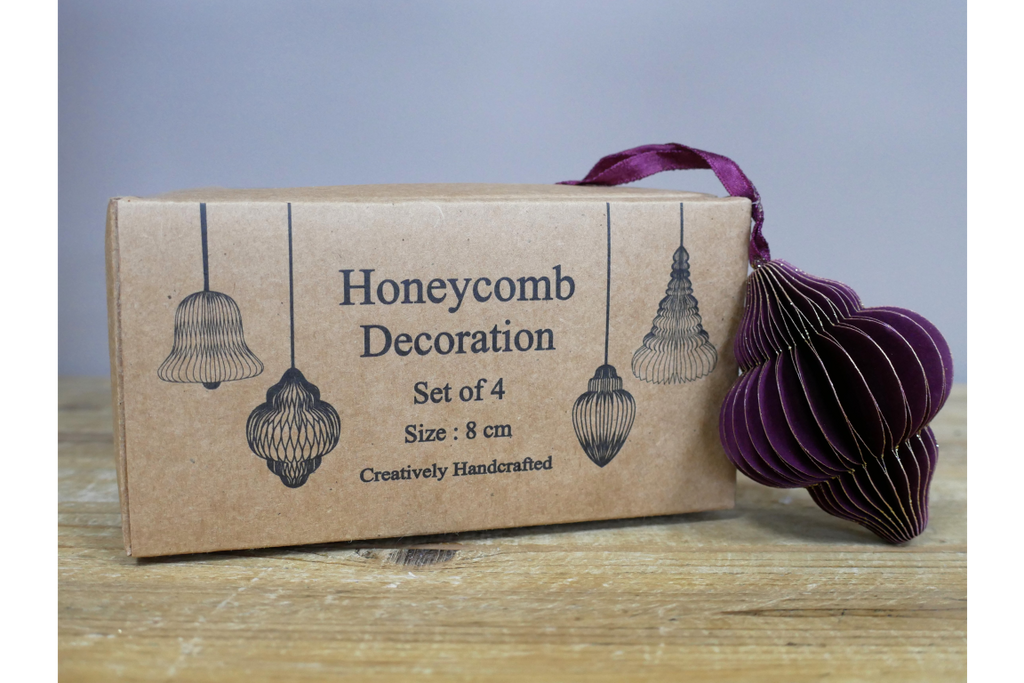 Set of 4 Decorations (8cm) - Purple