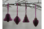 Set of 4 Decorations (8cm) - Purple