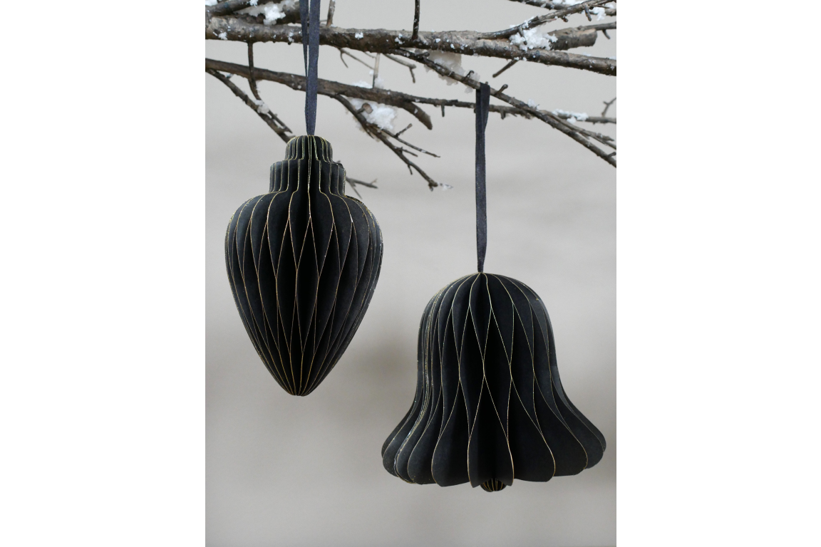 Set Of 4 Decorations (15cm) - Black
