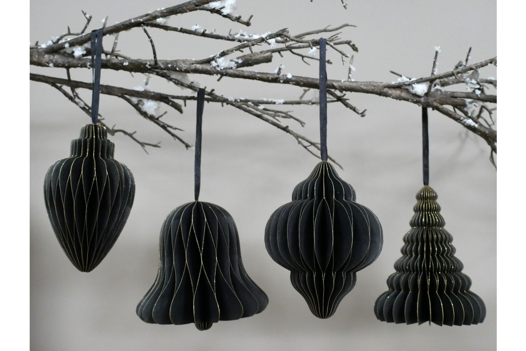 Set Of 4 Decorations (15cm) - Black