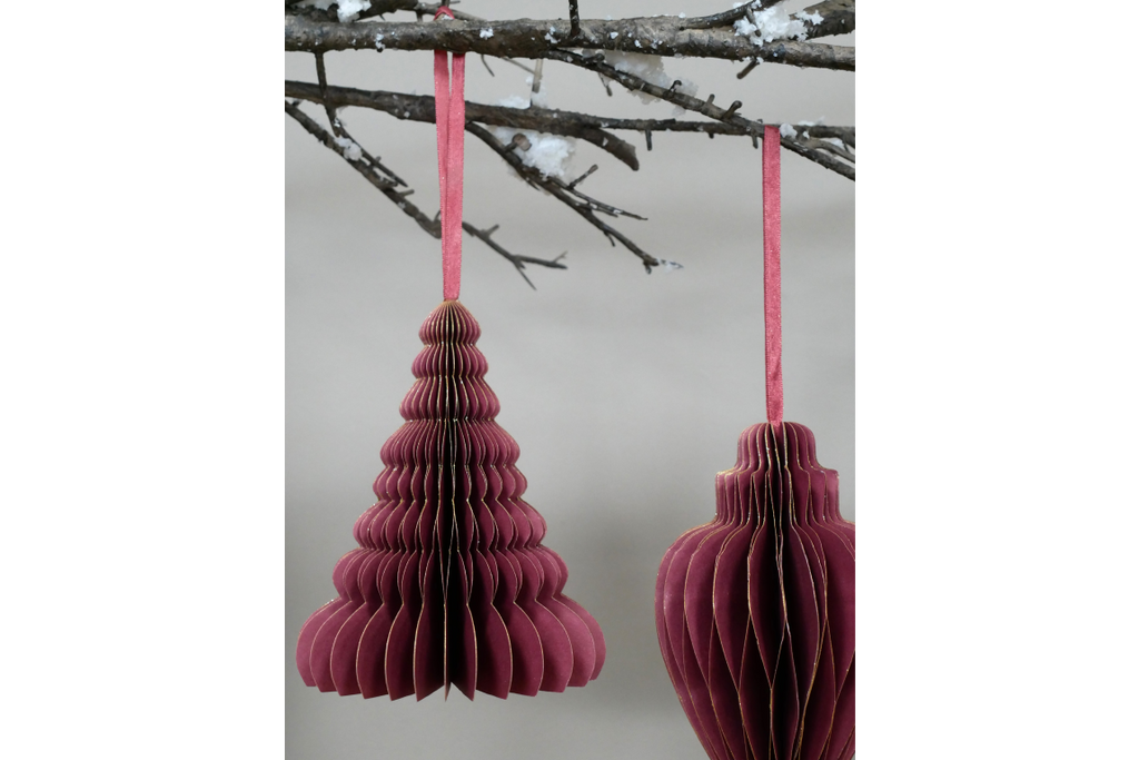 Set Of 4 Decorations (15cm) - Red