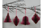 Set Of 4 Decorations (15cm) - Red