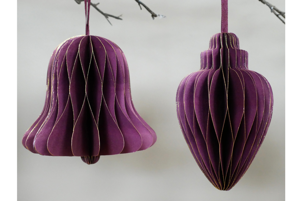 Set Of 4 Decorations (15cm) - Purple