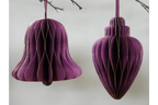 Set Of 4 Decorations (15cm) - Purple
