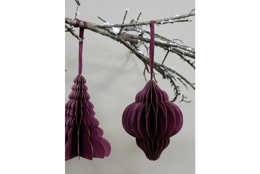 Set Of 4 Decorations (15cm) - Purple