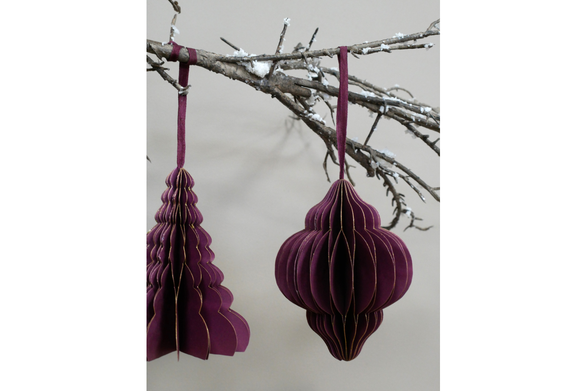Set Of 4 Decorations (15cm) - Purple