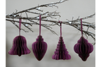 Set Of 4 Decorations (15cm) - Purple