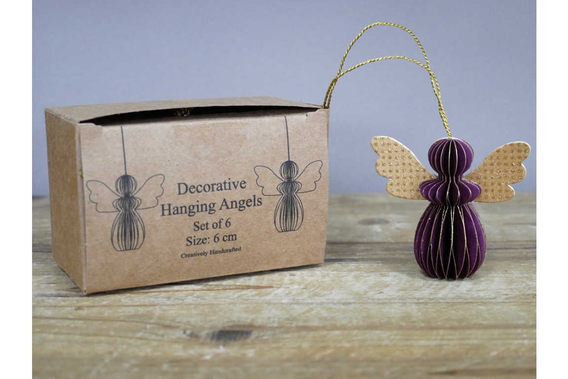 Set Of 6 Angels - Purple