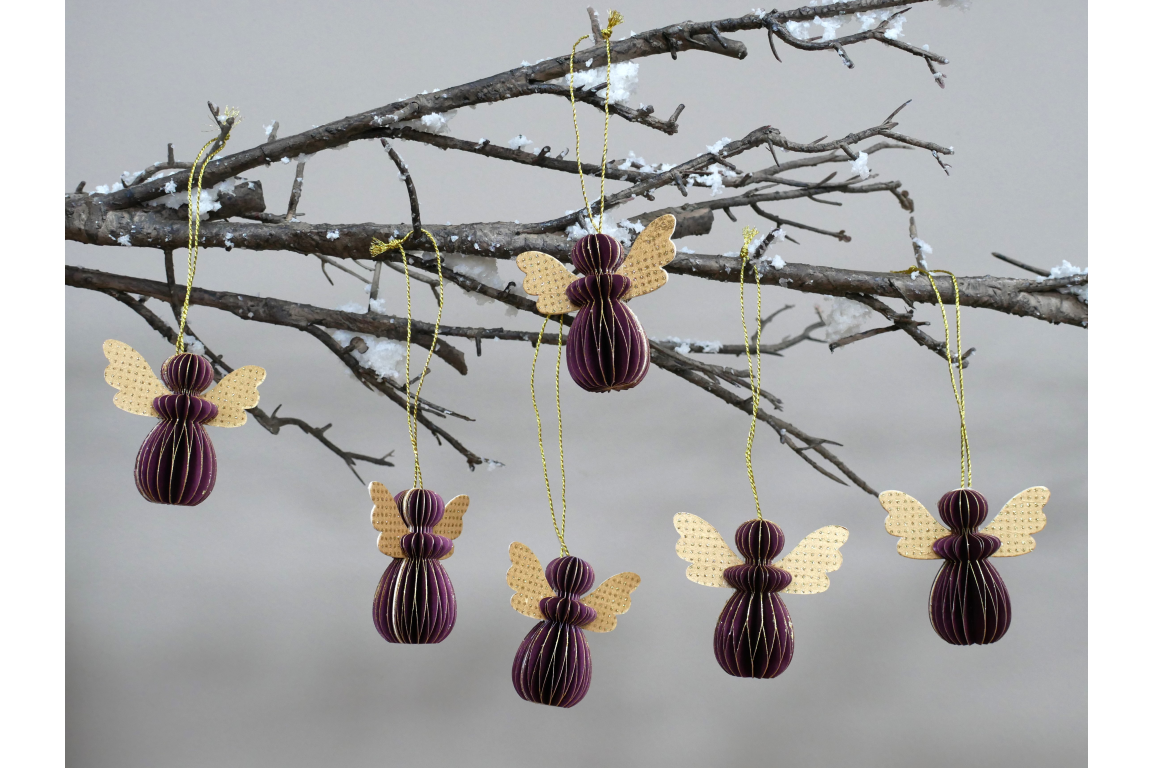 Set Of 6 Angels - Purple