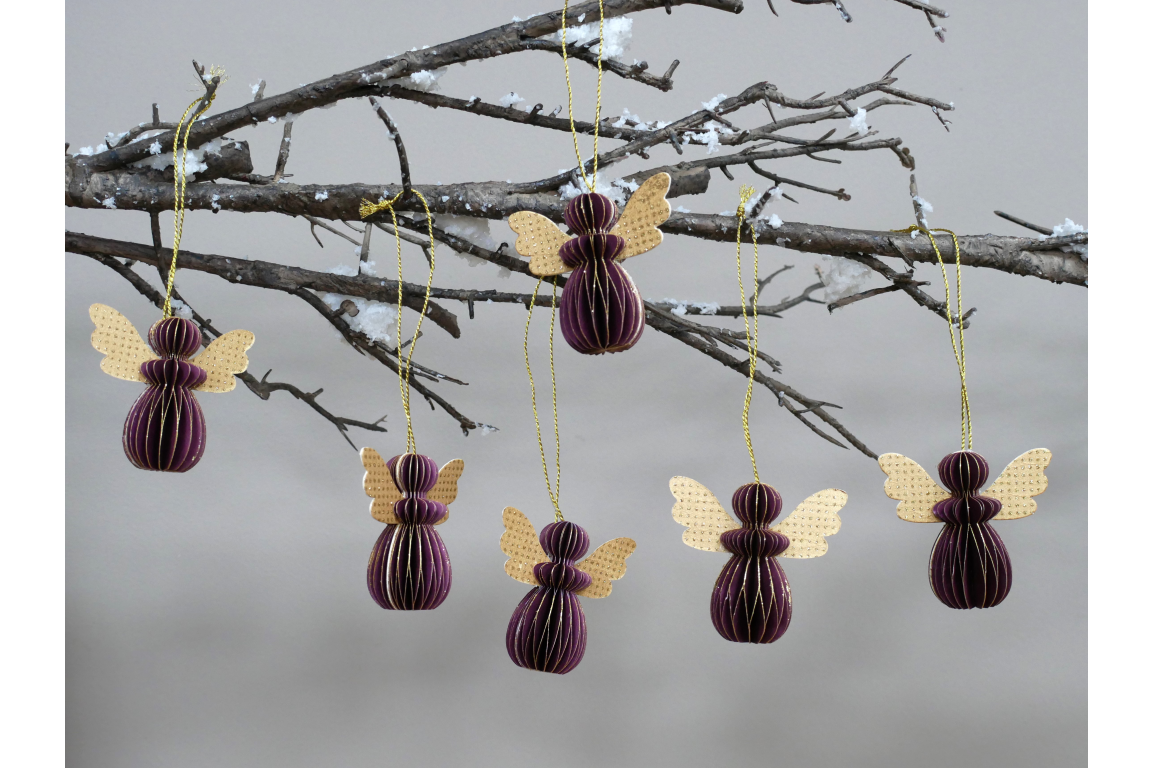 Set Of 6 Angels - Purple