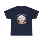 Christmas Snow Globe Printed T-Shirt 100% Cotton Novelty Santa Snowman Xmas Tee Gift Navy