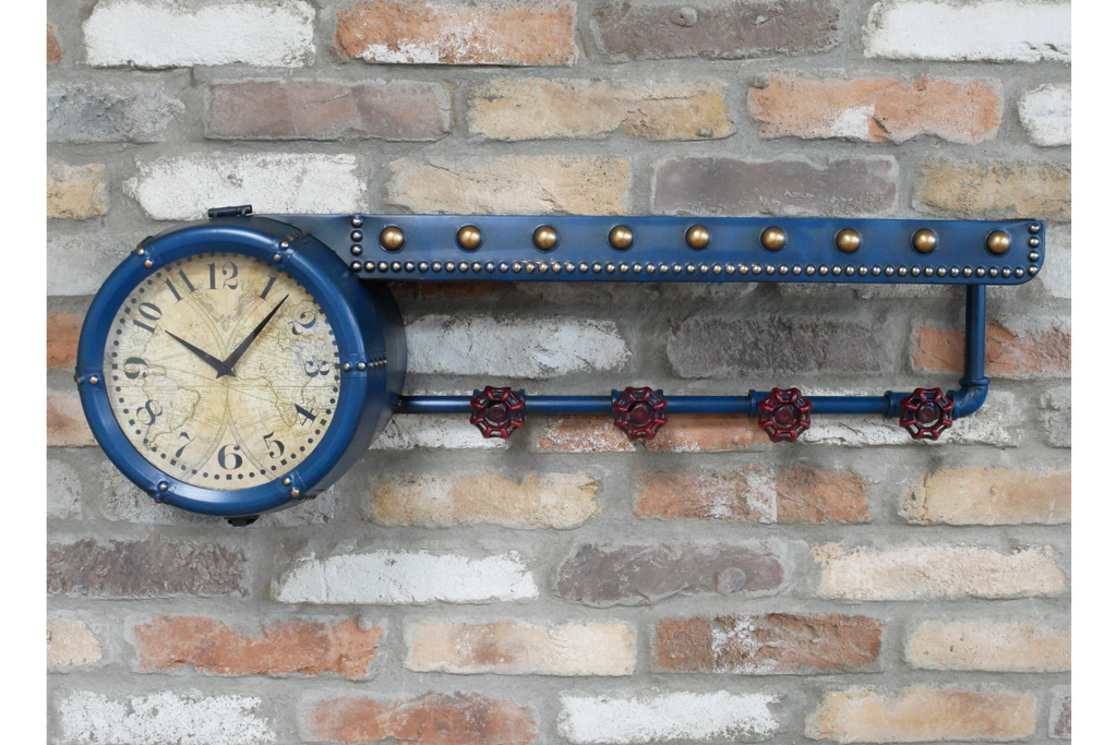 Shelf With Clock & Hooks