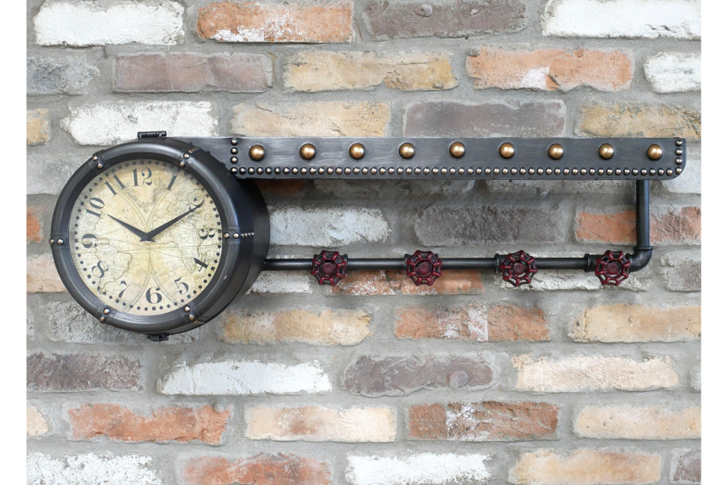 Shelf With Clock & Hooks