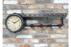 Shelf With Clock & Hooks
