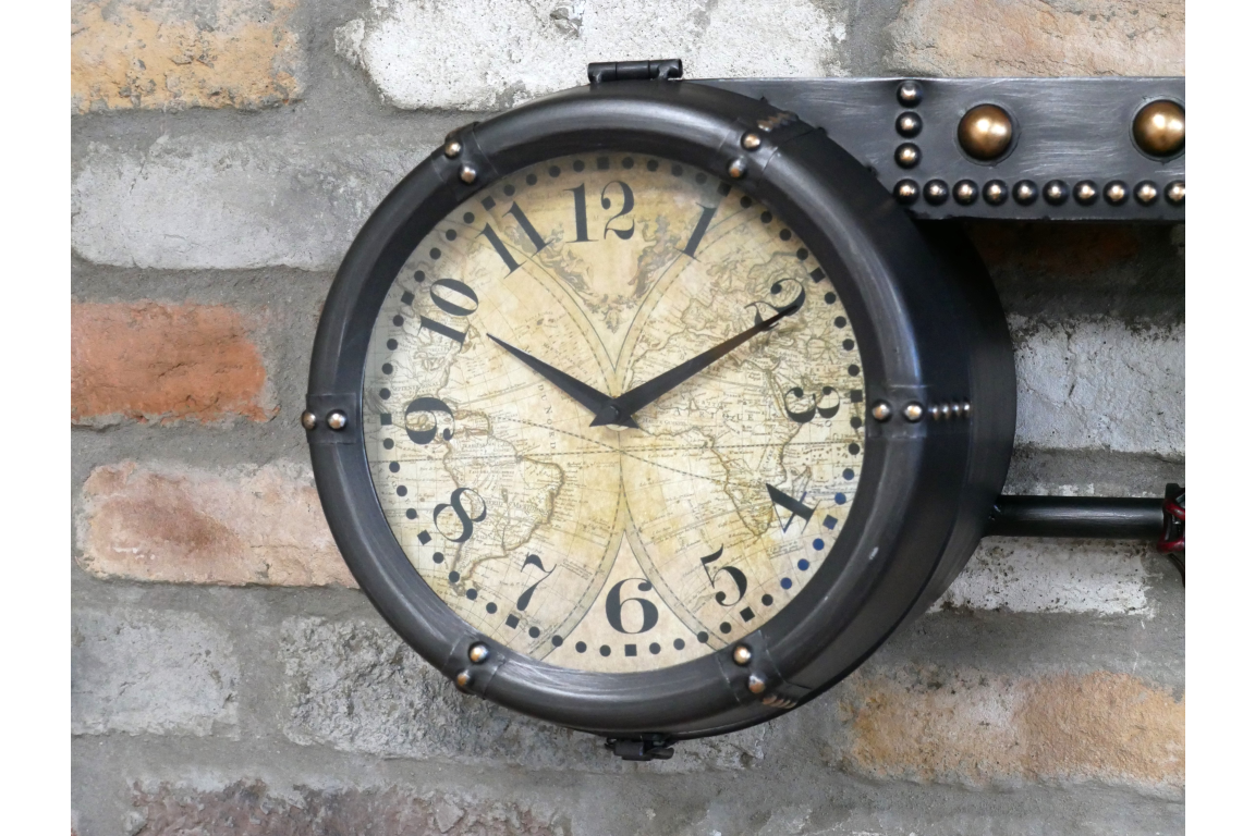 Shelf With Clock & Hooks