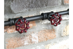Shelf With Clock & Hooks