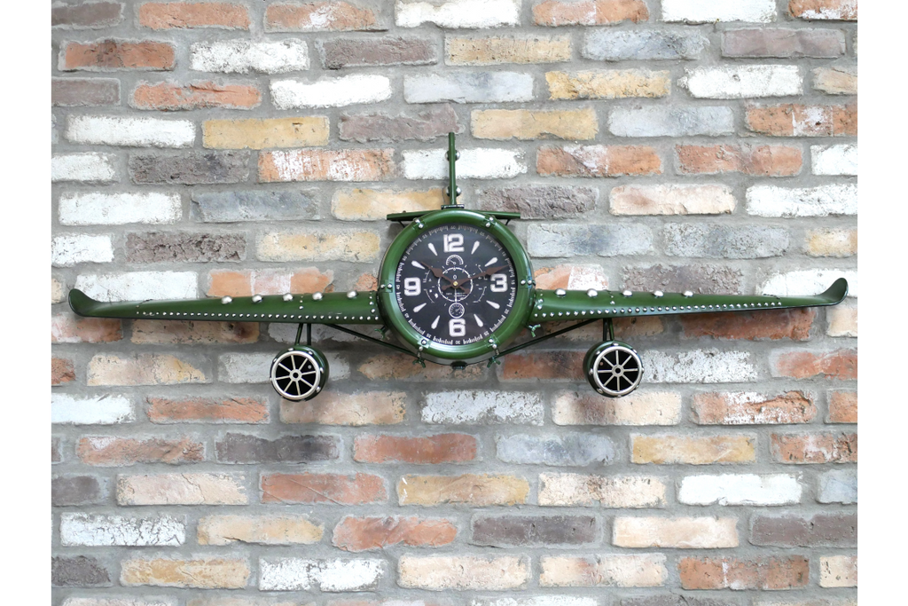 Green Aeroplane Clock