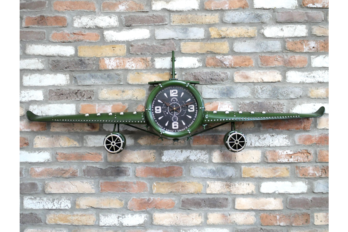 Green Aeroplane Clock
