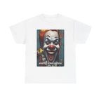 Happy Halloween Clown Novelty Printed T-Shirt 100% Cotton Scary Halloween Tee White
