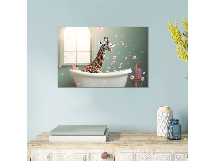 Bath time Giraffe Wall Art