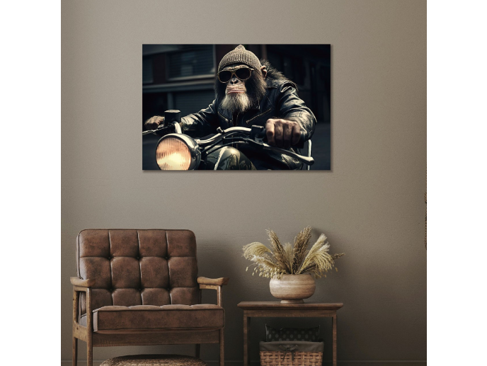 Motorbike Monkey Wall Art