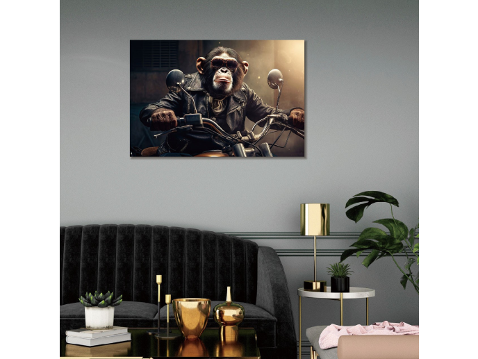 Motorbike Monkey Wall Art
