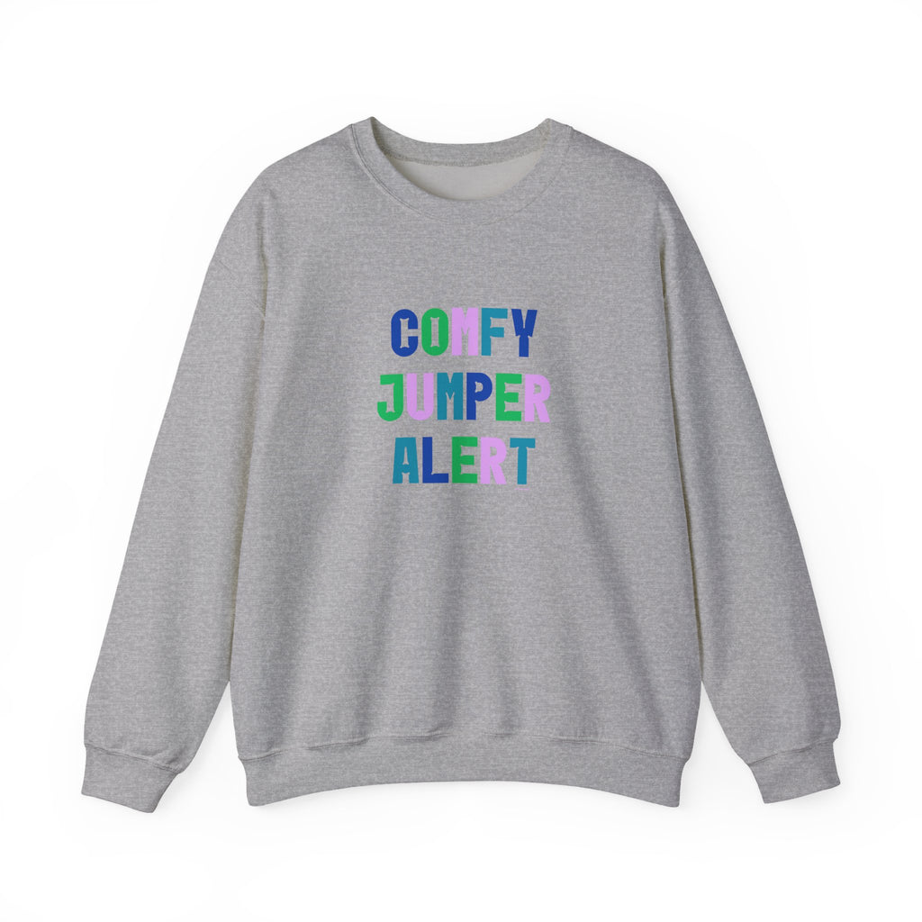 Comfy Jumper Alert Printed Crewneck Sweatshirt Pullover Retro Mum Sister Gift Sport Grey