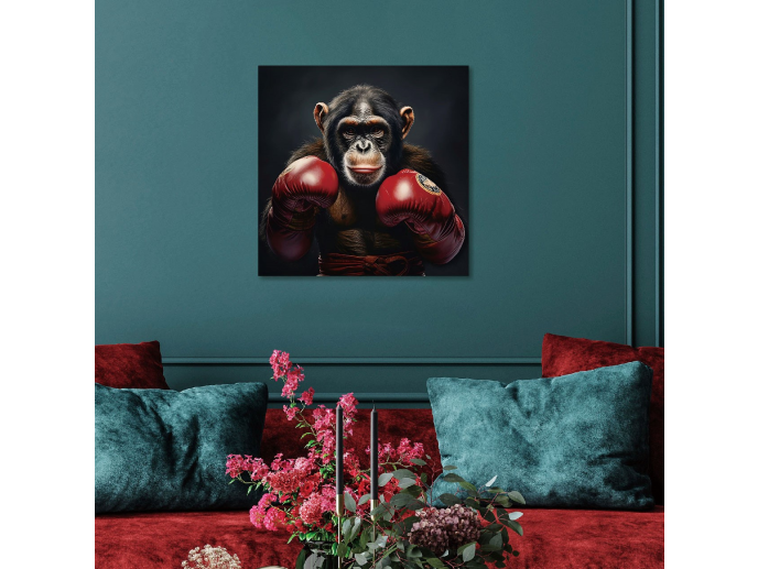 Boxing Monkey Wall Art - Mini