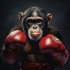 Boxing Monkey Wall Art - Mini