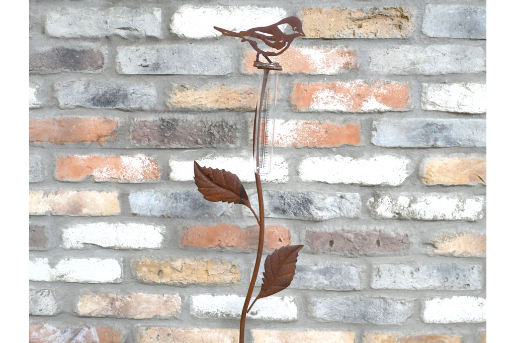 Rusty Bird Stake Rain Catcher