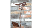 Rusty Bird Stake Rain Catcher