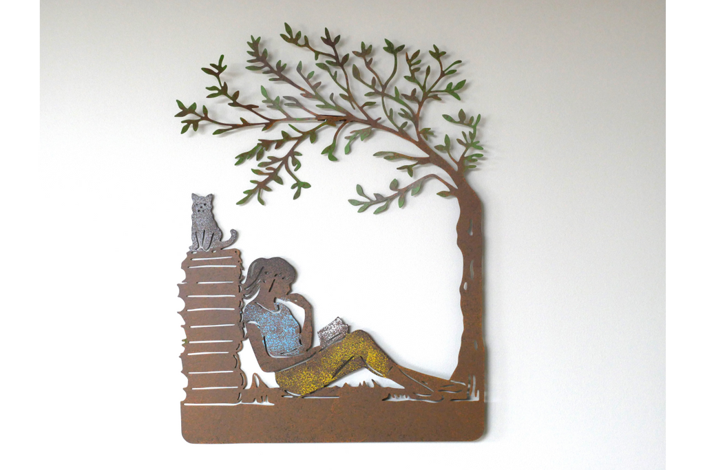 Girl Reading Wall Decoration