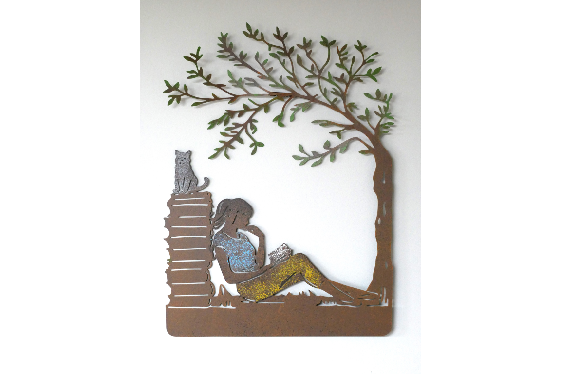 Girl Reading Wall Decoration