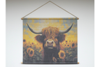 Canvas Wall Art - Cow In Sunflowers