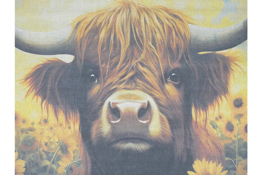Canvas Wall Art - Cow In Sunflowers