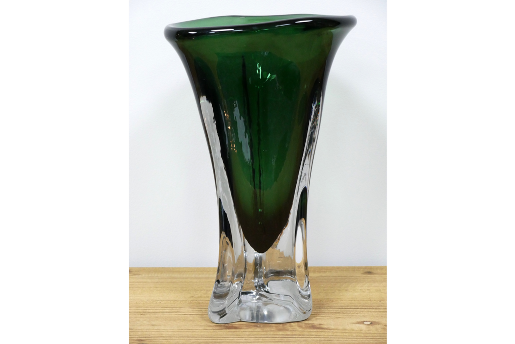 Tall Green Glass Vase