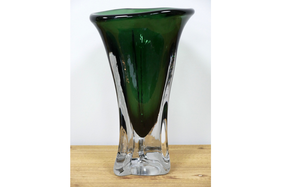 Tall Green Glass Vase