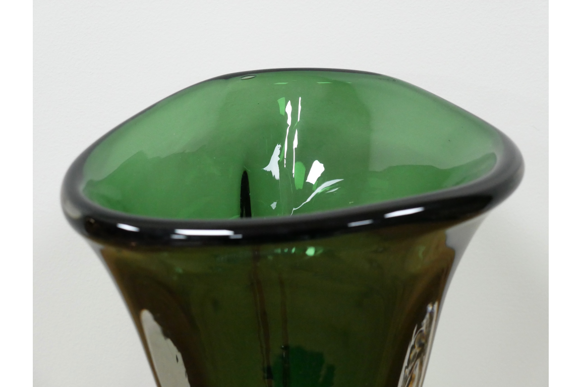Tall Green Glass Vase